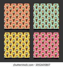 Ice cream seamless pattern premium design-01