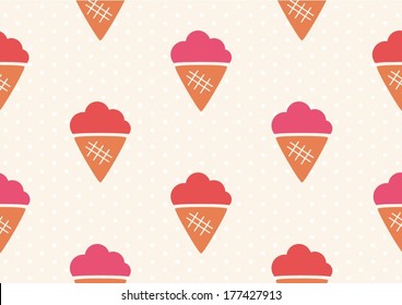ice cream seamless pattern retro style