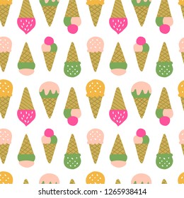 Ice cream seamless pattern for summer design.