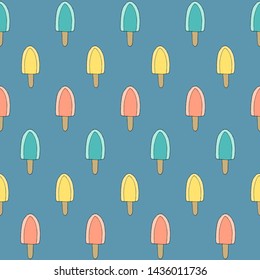 Ice cream. Seamless pattern. Summer illustration.