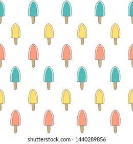 Ice cream. Seamless pattern. Summer illustration.