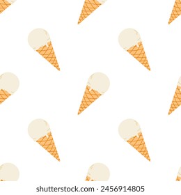 Ice cream seamless pattern. Summer background vector illustration