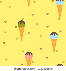 Ice cream seamless pattern. Sweetness, summer pattern.