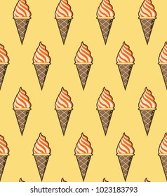 Ice Cream seamless pattern. Vector ice-cream.