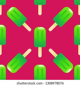 Ice cream seamless pattern vector illustration