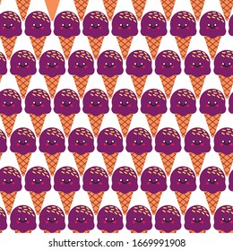Ice cream seamless pattern. Vector stock illustration.