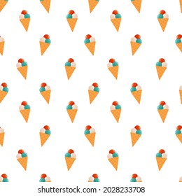 Ice cream seamless pattern. vector illustration of sweet summer treat