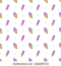 ice cream seamless pattern vector background