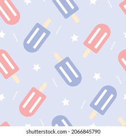 Ice cream seamless pattern vector background for print, decorative, textile