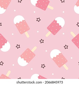 Ice cream seamless pattern vector background for print, decorative, textile