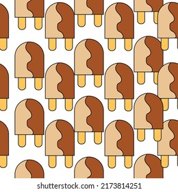 Ice cream seamless pattern. Vector background