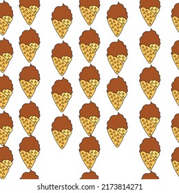 Ice cream seamless pattern. Vector background