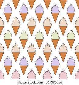 Ice cream seamless pattern. Vector illustration