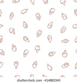 Ice Cream Seamless Pattern. Vector Background. EPS 8.