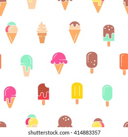 Ice cream seamless pattern. Vector background. EPS 8.