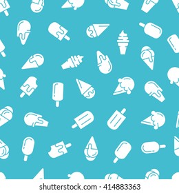 Ice Cream Seamless Pattern. Vector Background. EPS 8.