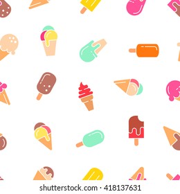 Ice cream seamless pattern. Vector background. EPS 8.