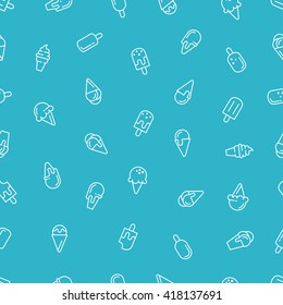 Ice cream seamless pattern. Vector background. EPS 8.