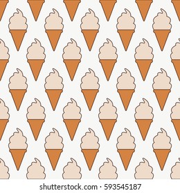 Ice cream seamless pattern. Vector illustration