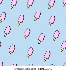 Ice Cream. Seamless Pattern. Vector, Eps10.