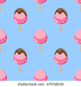 Ice cream seamless pattern vector