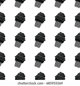 Ice cream seamless pattern vector illustration background