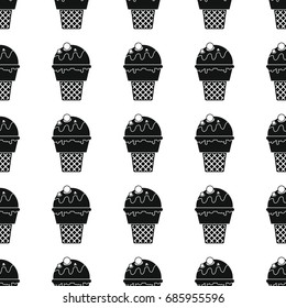 Ice cream seamless pattern vector illustration background