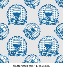 Ice Cream sin fisuras. Ilustración vectorial de estilo vintage.