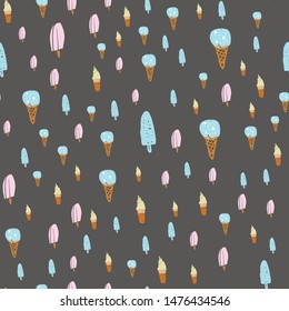 Ice cream seamless pattern for your design