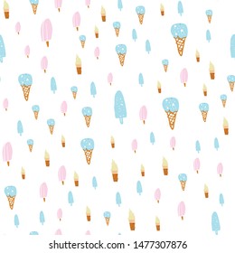 Ice cream seamless pattern for your design