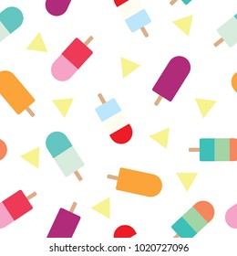Ice cream seamless vector pattern