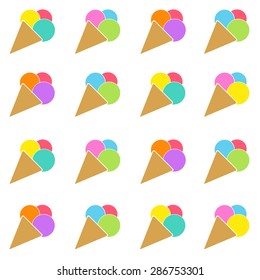 Ice cream seamless vector pattern