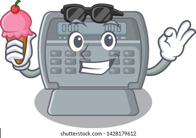 With ice cream security alarm in the mascot shape