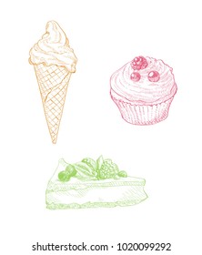 Ice cream set.