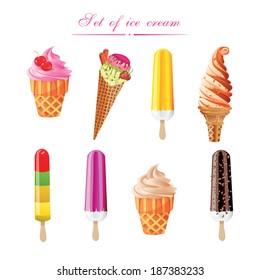 Ice cream set. 