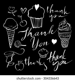 Ice cream set for cards.