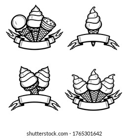 Eiscreme-Set. Eis aus der Sammlung. Vektorgrafik