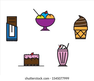 ice cream set design icon