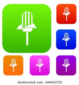 Ice Cream set icon in different colors isolated vector illustration. Premium collection