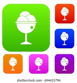 Ice Cream set icon in different colors isolated vector illustration. Premium collection