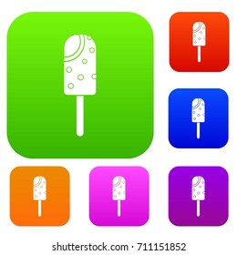 Ice cream set icon in different colors isolated vector illustration. Premium collection