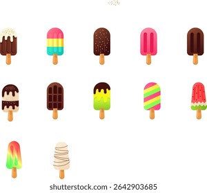 ice cream set icons vector illustration