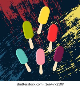 Ice Cream Set. Isolated vector illustration.