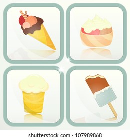 Ice Cream set labels - Vector illustration