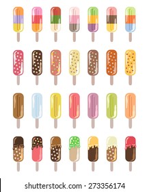 Ice cream set. Lolly pop vector illustration. 