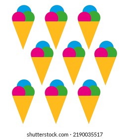 ice cream set. Sweet food. Vector illustration. stock image. 