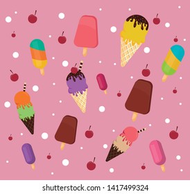 Ice cream set vector - vector