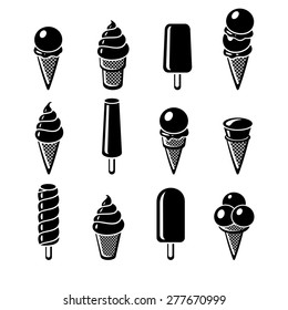 Ice cream set. Vector