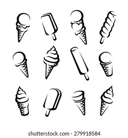 Ice cream set. Vector