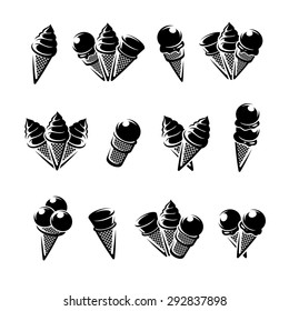 Ice cream set. Vector